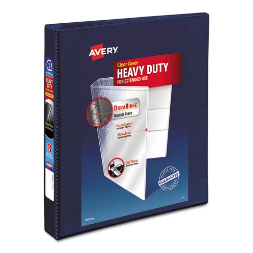 Picture of Heavy-Duty View Binder With Durahinge And One Touch Ezd Rings, 3 Rings, 1" Capacity, 11 X 8.5, Navy Blue