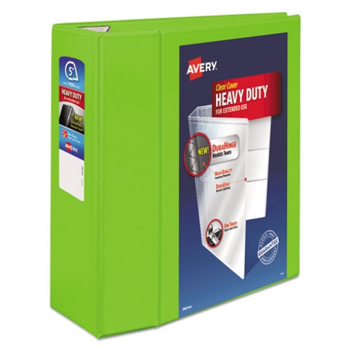 Picture of Heavy-Duty View Binder With Durahinge And Locking One Touch Ezd Rings, 3 Rings, 5" Capacity, 11 X 8.5, Chartreuse