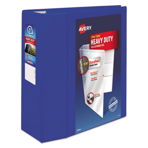 Picture of Heavy-Duty View Binder With Durahinge And Locking One Touch Ezd Rings, 3 Rings, 5" Capacity, 11 X 8.5, Pacific Blue