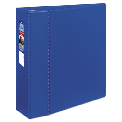 Picture of Heavy-Duty Non-View Binder With Durahinge And Locking One Touch Ezd Rings, 3 Rings, 4" Capacity, 11 X 8.5, Blue