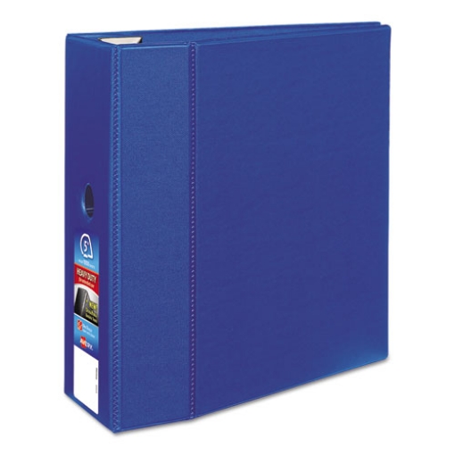 Picture of Heavy-Duty Non-View Binder With Durahinge, Locking One Touch Ezd Rings And Thumb Notch, 3 Rings, 5" Capacity, 11 X 8.5, Blue