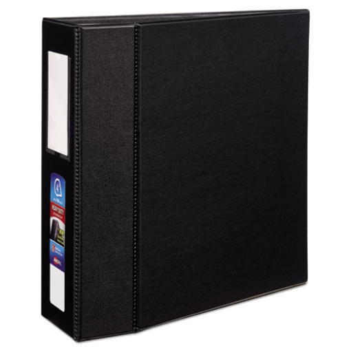 Picture of Heavy-Duty Non-View Binder With Durahinge, Three Locking One Touch Ezd Rings And Spine Label, 4" Capacity, 11 X 8.5, Black