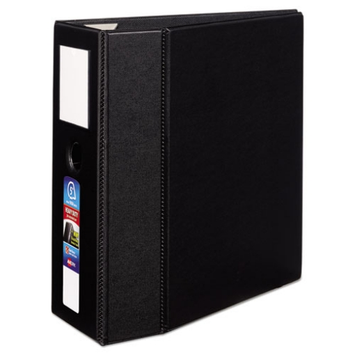 Picture of Heavy-Duty Non-View Binder, Durahinge, Three Locking One Touch Ezd Rings, Spine Label, Thumb Notch, 5" Cap, 11 X 8.5, Black