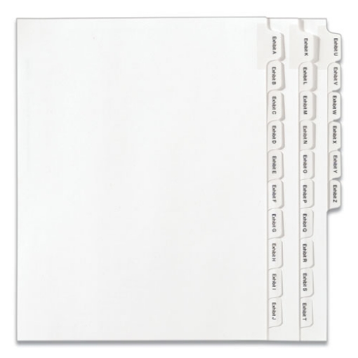 Picture of Preprinted Legal Exhibit Side Tab Index Dividers, Allstate Style, 26-Tab, Exhibit A To Exhibit Z, 11 X 8.5, White, 1 Set