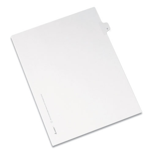 Picture of Preprinted Legal Exhibit Side Tab Index Dividers, Allstate Style, 26-Tab, V, 11 X 8.5, White, 25/pack