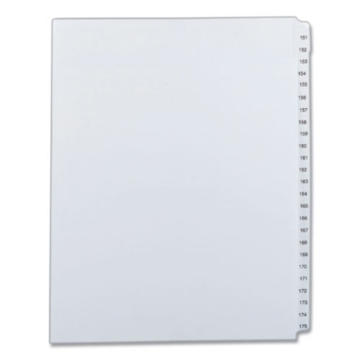 Picture of Preprinted Legal Exhibit Side Tab Index Dividers, Allstate Style, 25-Tab, 151 To 175, 11 X 8.5, White, 1 Set