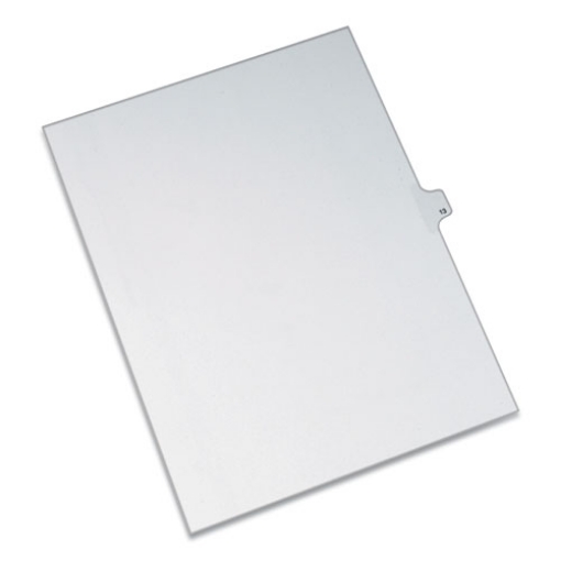 Picture of Preprinted Legal Exhibit Side Tab Index Dividers, Allstate Style, 10-Tab, 13, 11 X 8.5, White, 25/pack