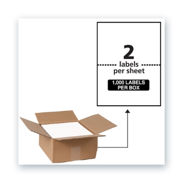 Picture of Waterproof Shipping Labels With Trueblock Technology, Laser Printers, 5.5 X 8.5, White, 2/sheet, 500 Sheets/box