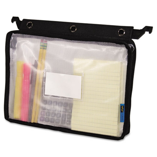 Picture of Expanding Zipper Pouch, 13 x 9.25, Black/Clear