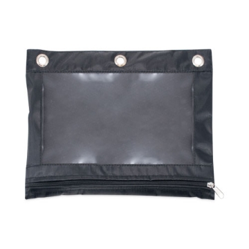 Picture of Binder Pencil Pouch, 10 x 7.38, Black/Clear, 3/Pack
