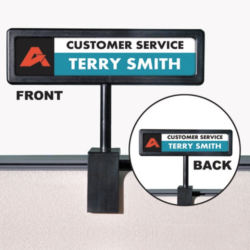 Picture of People Pointer Cubicle Sign, Plastic, 8.5 X 2, Black