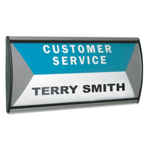 Picture of People Pointer Wall/door Sign, Aluminum Base, 8.75 X 4, Black/silver