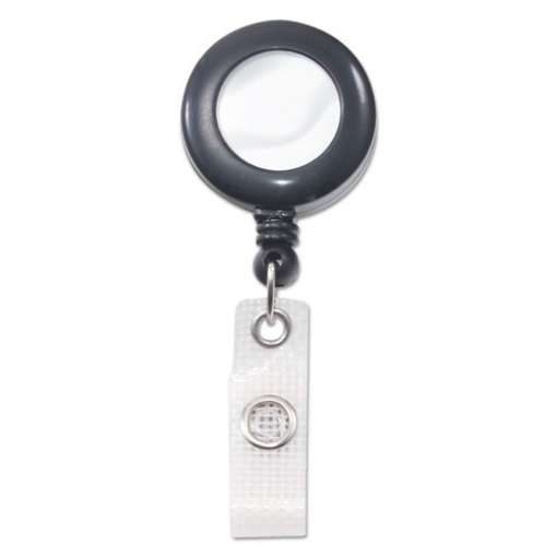 Picture of Deluxe Retractable Id Reel With Badge Holder, 24" Extension, Black, 12/box