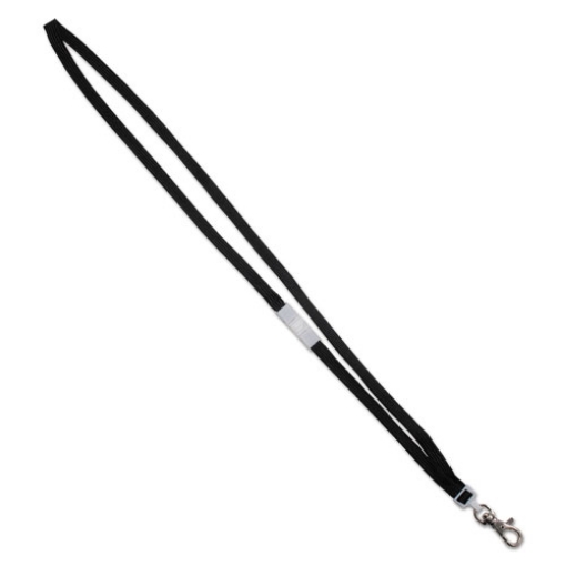 Picture of Deluxe Safety Lanyards, Metal Lobster Claw Hook Fastener, 36" Long, Black, 24/Box