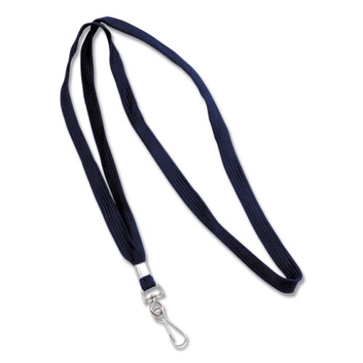 Picture of Deluxe Lanyards, Metal J-Hook Fastener, 36" Long, Blue, 24/Box