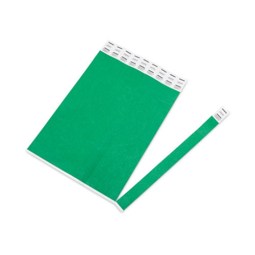 Picture of Crowd Management Wristbands, Sequentially Numbered, 10" x 0.75", Green, 100/Pack