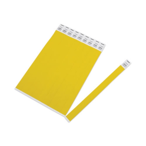 Picture of Crowd Management Wristbands, Sequentially Numbered, 10" x 0.75", Yellow, 100/Pack