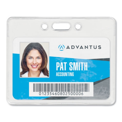 Picture of Proximity ID Badge Holders, Horizontal, Clear 3.75" x 3" Holder, 3.5" x 2.25" Insert, 50/Pack