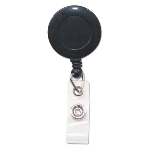 Picture of Swivel-Back Retractable Id Card Reel, 30" Extension, Black, 12/pack