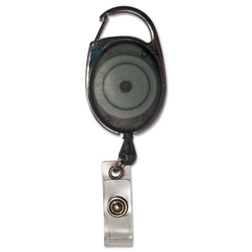 Picture of Carabiner-Style Retractable Id Card Reel, 30" Extension, Smoke, 12/pack