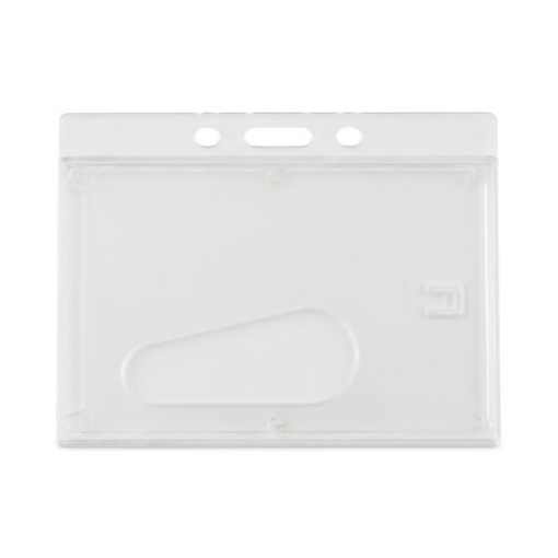 Picture of Frosted One-Card Rigid Badge Holders, Horizontal, Frosted 3.68" x 2.75" Holder, 3.38" x 2.13" Insert, 25/Box