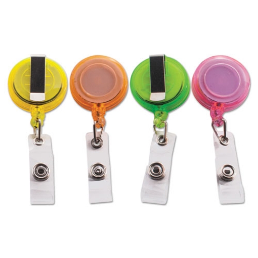 Picture of Deluxe Retractable Id Card Reel, 30" Extension, Assorted Colors, 20/pack