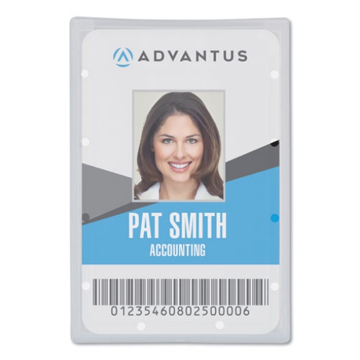 Picture of Clear ID Card Holder, Horizontal, Clear 2.31" x 3.69" Holder, 2.13" x 3.38" Insert, 25/Pack