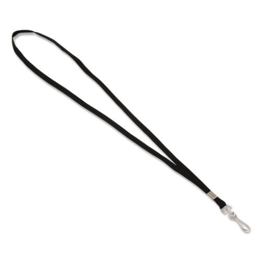 Picture of Deluxe Lanyard, Metal J-Hook Fastener, 36" Long, Black