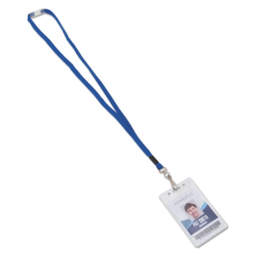 Picture of Breakaway Lanyards, Metal J-Hook Fastener, 36" Long, Blue, 24/Box