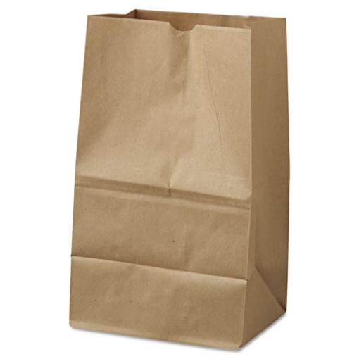 Picture of Grocery Paper Bags, 40 lb Capacity, #20 Squat, 8.25" x 5.94" x 13.38", Kraft, 500 Bags