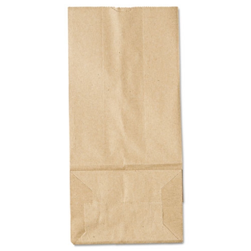 Picture of Grocery Paper Bags, 35 lb Capacity, #5, 5.25" x 3.44" x 10.94", Kraft, 500 Bags