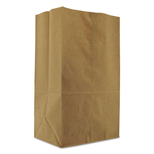 Picture of Squat Paper Grocery Bags, 57 lb Capacity, 1/8 BBL, 10.13" x 6.75" x 14.38", Kraft, 500 Bags