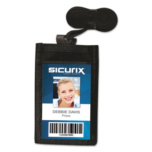 Picture of Sicurix Id Neck Pouch, Vertical, 3 X 4 3/4, Black