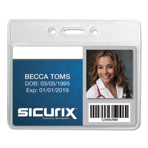 Picture of Sicurix Badge Holder, Horizontal, 2.13 X 3.38, Clear, 12/pack