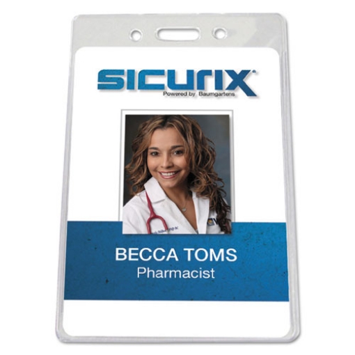 Picture of Sicurix Badge Holder, Vertical, 2.75 X 4.13, Clear, 12/pack