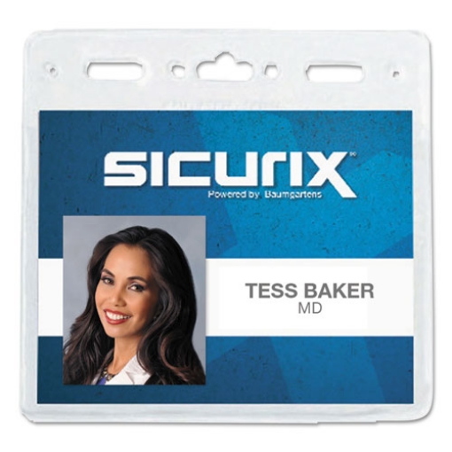 Picture of Sicurix Vinyl Badge Holder, 4 X 3, Clear, 50/pack