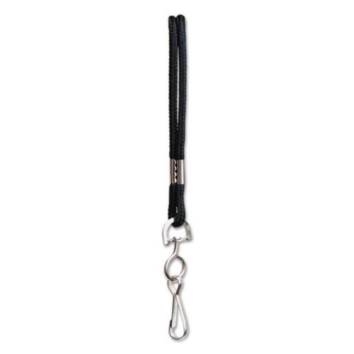 Picture of Rope Lanyard, Metal Hook Fastener, 36" Long, Nylon, Black