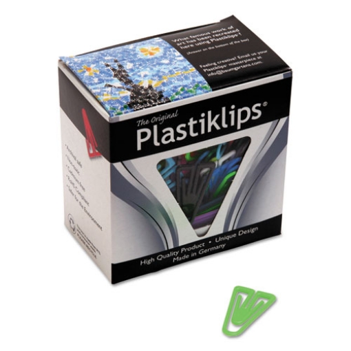 Picture of Plastiklips Paper Clips, Medium, Smooth, Assorted Colors, 500/Box