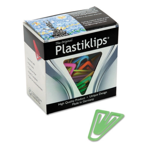 Picture of Plastiklips Paper Clips, Extra Large, Smooth, Assorted Colors, 50/Box