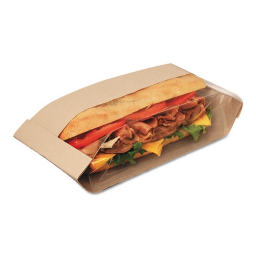 Picture of Dubl View Sandwich Bags, 2.55 Mil, 11.75" X 2.75", Natural Brown, 500/carton