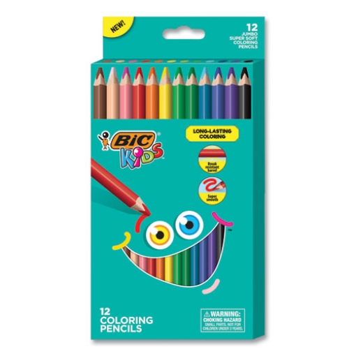 Picture of Kids Jumbo Coloring Pencils, 1 mm, Assorted Lead and Barrel Colors, 12/Pack