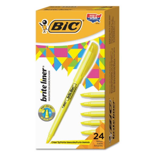 Picture of Brite Liner Highlighter Value Pack, Yellow Ink, Chisel Tip, Yellow/black Barrel, 24/pack