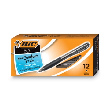Picture of BU3 Ballpoint Pen, Retractable, Bold 1 mm, Black Ink, Smoke/Black Barrel, Dozen