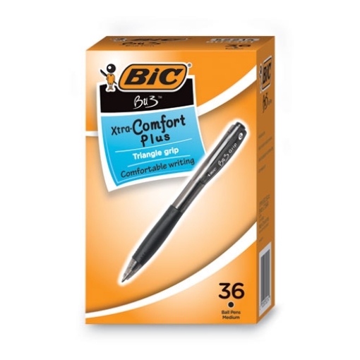 Picture of BU3 Ballpoint Pen, Retractable, Medium 1 mm, Black Ink, Smoke/Black Barrel, 36/Pack