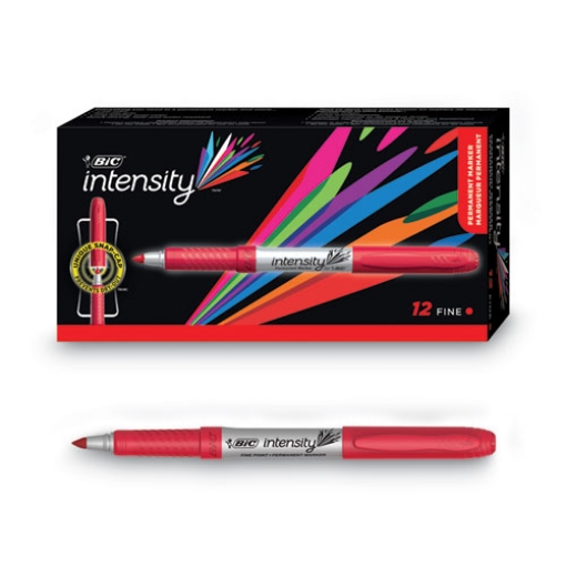 Picture of Intensity Fine Tip Permanent Marker, Fine Bullet Tip, Rambunctious Red, Dozen