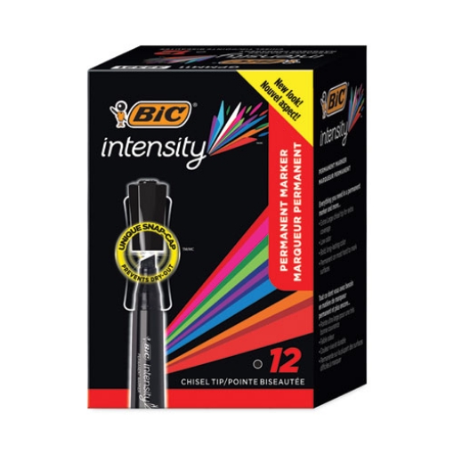 Picture of Intensity Chisel Tip Permanent Marker, Broad Chisel Tip, Tuxedo Black, Dozen