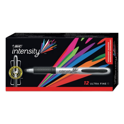 Picture of Intensity Ultra Fine Tip Permanent Marker, Ultra-Fine Needle Tip, Tuxedo Black, Dozen