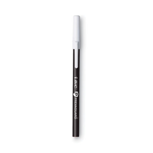 Picture of PrevaGuard Round Stic Pen, Stick, Medium 1 mm, Black Ink, Black Barrel, Dozen