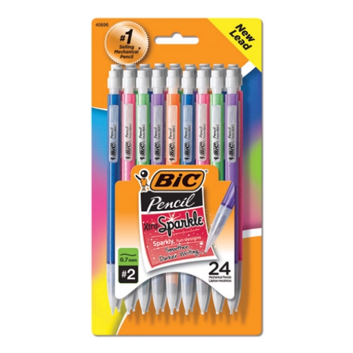 Picture of Xtra-Sparkle Mechanical Pencil Value Pack, 0.7 mm, HB (#2), Black Lead, Assorted Barrel Colors, 24/Pack