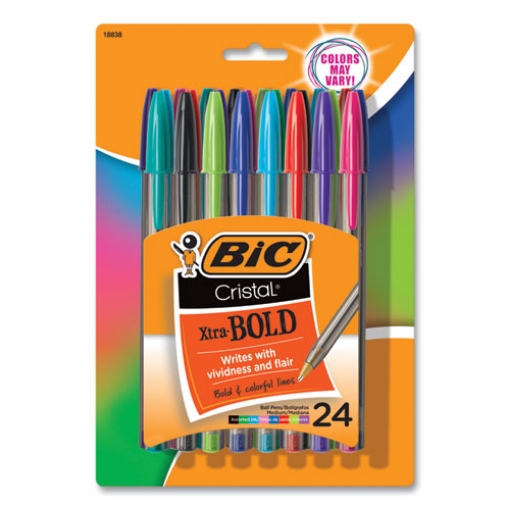 Picture of Cristal Xtra Bold Ballpoint Pen, Stick, Bold 1.6 mm, Randomly Assorted Ink and Barrel Colors, 24/Pack